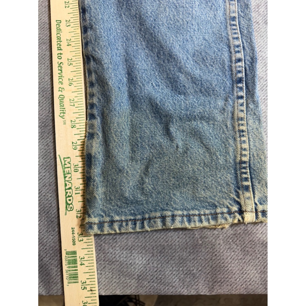 Vintage Rustler Mens Straight Leg Distressed Light Wash Denim Jeans Blue 32x33 - Picture 3 of 7